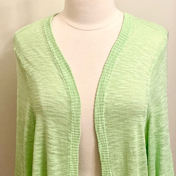 Torrid Lime Green Ribbed Knit Open Front Long Sleeve Thin Casual Cardigan SZ 3X - Picture 2 of 10